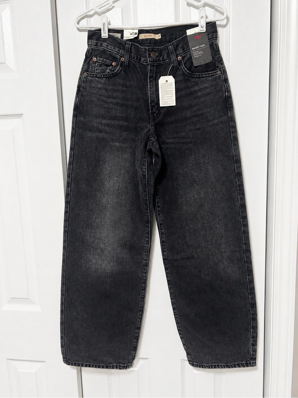 Levi’s Premium Baggy Dad Black Wash Straight Leg Jeans NWT 28x30 - Picture 1 of 7
